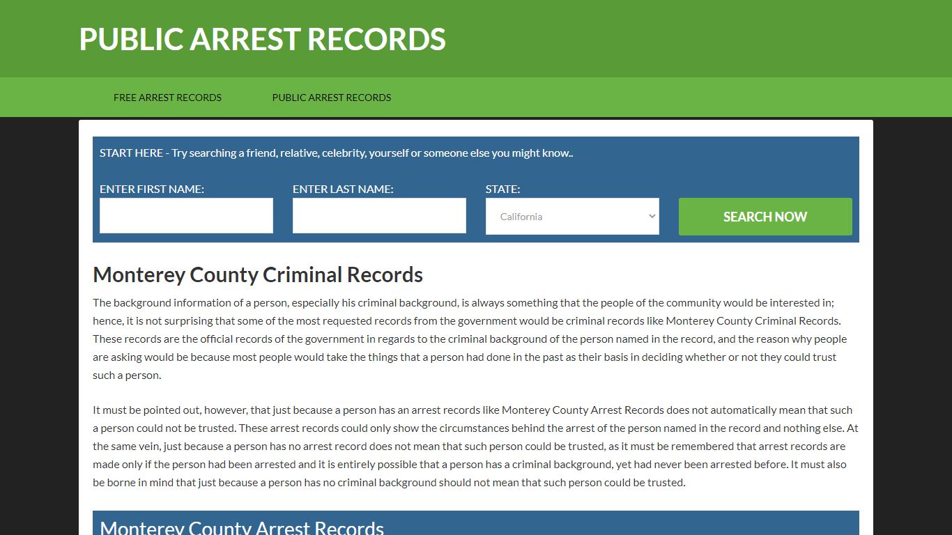 Monterey County Criminal Records | Get Instant Reports On ...